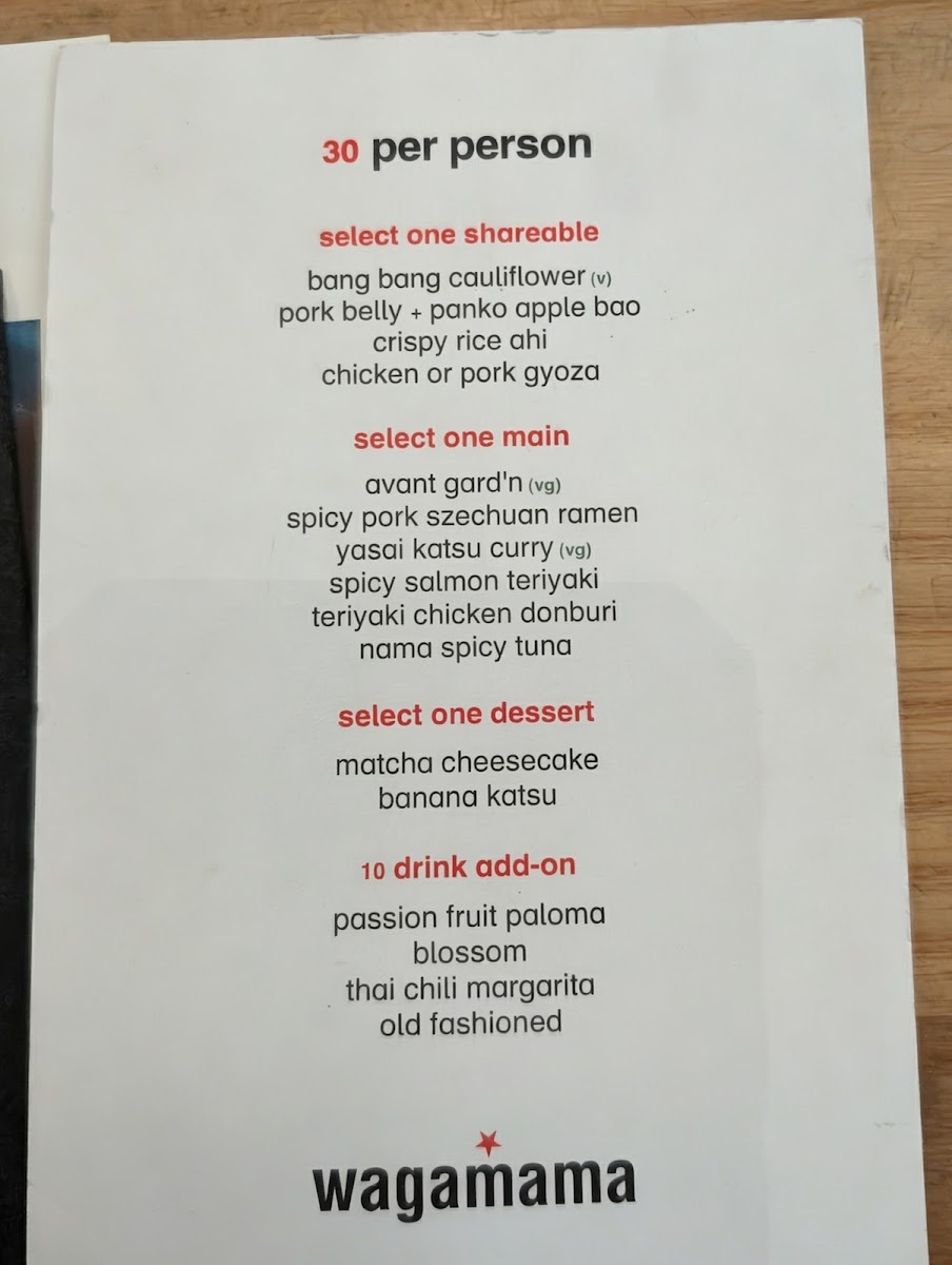 Menu Wagamama, Midtown, New York-5